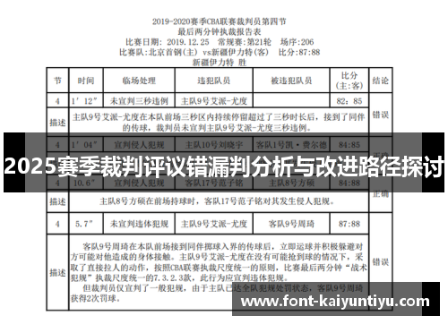 2025赛季裁判评议错漏判分析与改进路径探讨